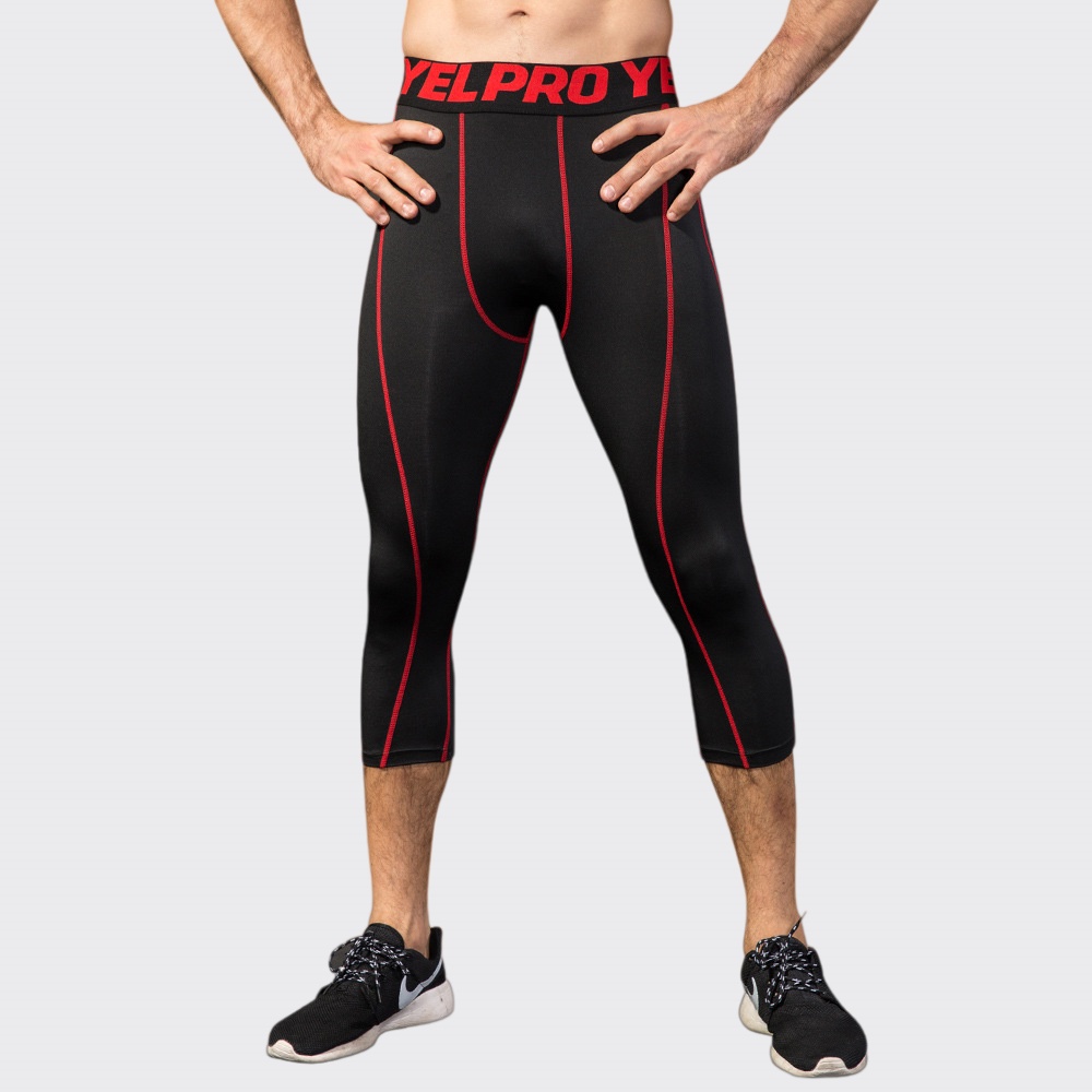 Sports Equipment Logo - Heren compressie fitnesslegging sportkleding sportbroek hardloopbroek